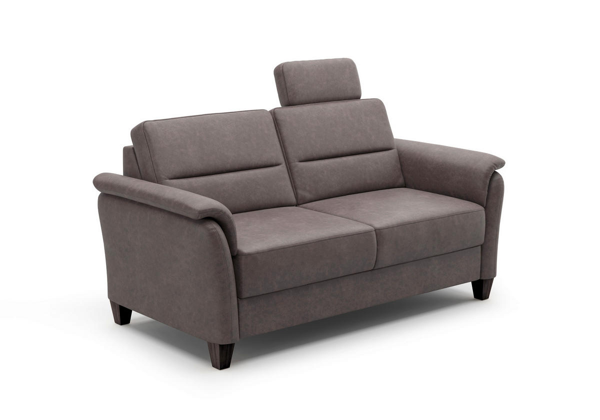 3-SITZER-SOFA Mikrofaser Braun  - Wengefarben/Braun, KONVENTIONELL, Holz/Textil (179/89/89cm) - Sit & More