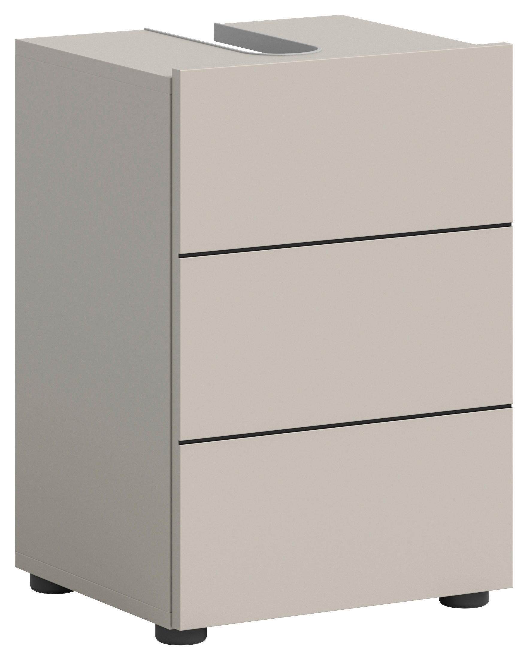 WASCHBECKENUNTERSCHRANK 38/56/34 cm  - Kaschmir/Schwarz, MODERN, Holzwerkstoff/Kunststoff (38/56/34cm) - MID.YOU