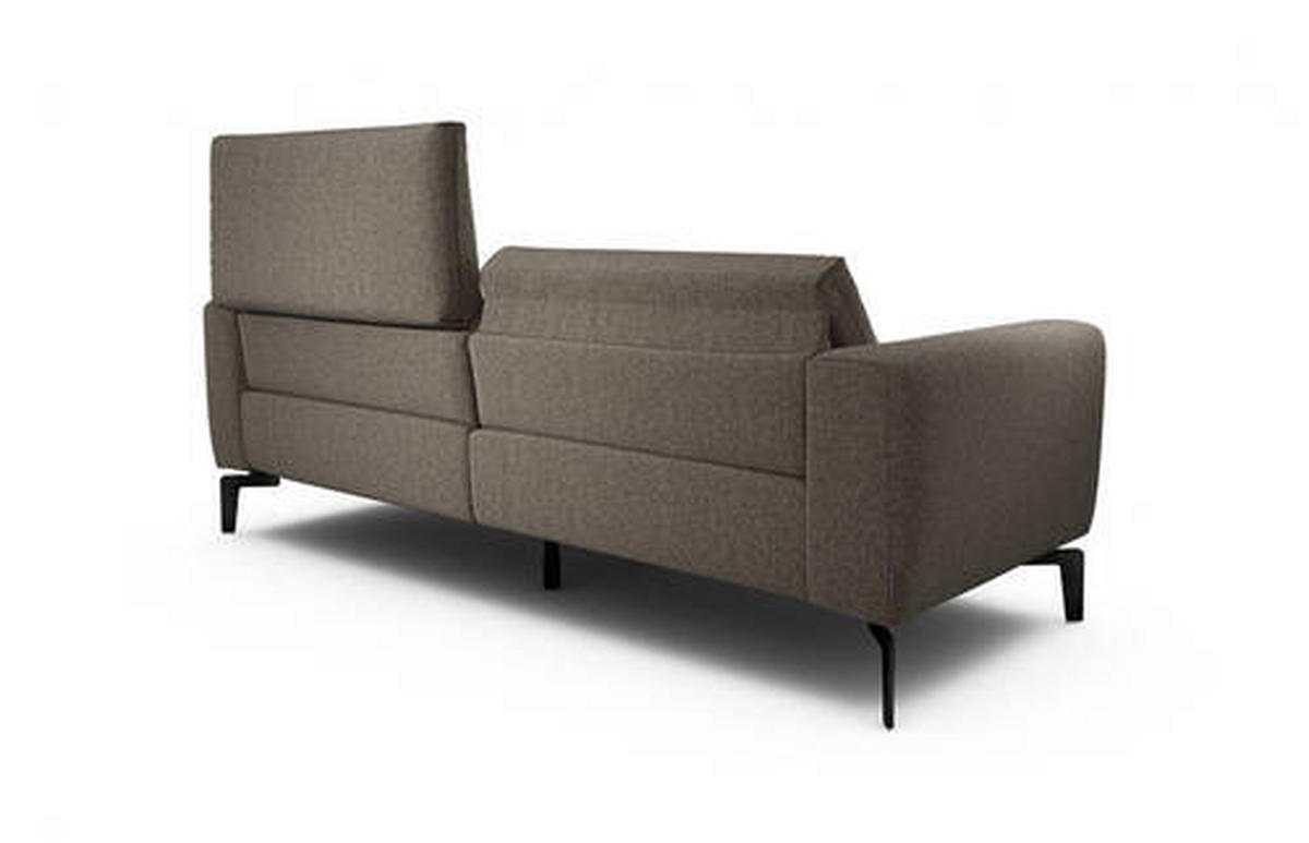 2,5-SITZER in Chenille Braun  - Schwarz/Braun, Design, Textil/Metall (220/86/86-94cm) - SENSOO