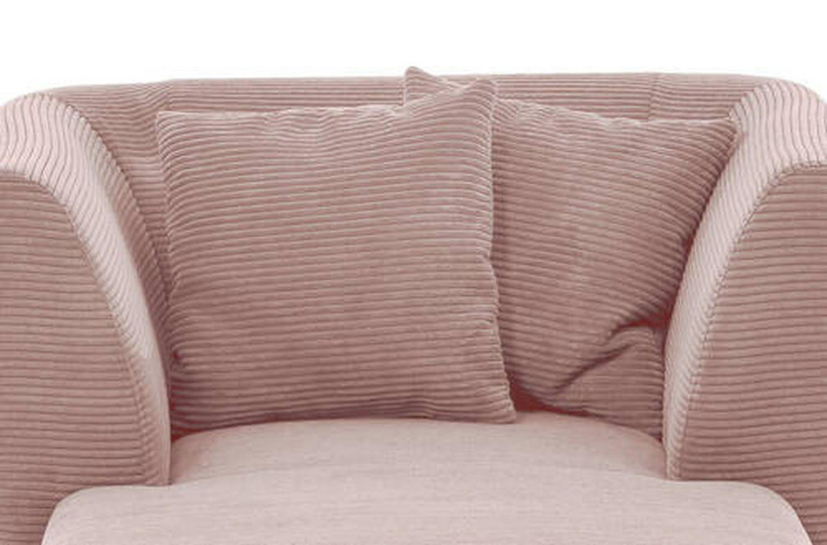 XXL-SESSEL in Cord Rosa  - Schwarz/Rosa, Modern, Holz/Textil (108/84/155cm) - MID.YOU