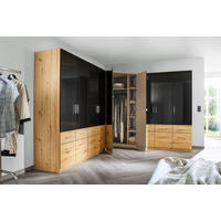 ECKKLEIDERSCHRANK 117/197/117 cm  - Dunkelgrau/Silberfarben, Design, Holzwerkstoff/Kunststoff (117/197/117cm) - Carryhome