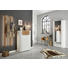 SCHUHSCHRANK Balkeneiche furniert lackiert Eichefarben, Weiß - Eichefarben/Silberfarben, Design, Holz/Holzwerkstoff (96,8/126,5/36cm) - Ambiente by Hülsta