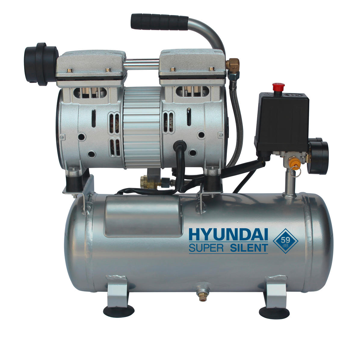 DRUCKLUFTKOMPRESSOR  - Silberfarben, KONVENTIONELL, Metall (42/35/41cm) - Hyundai