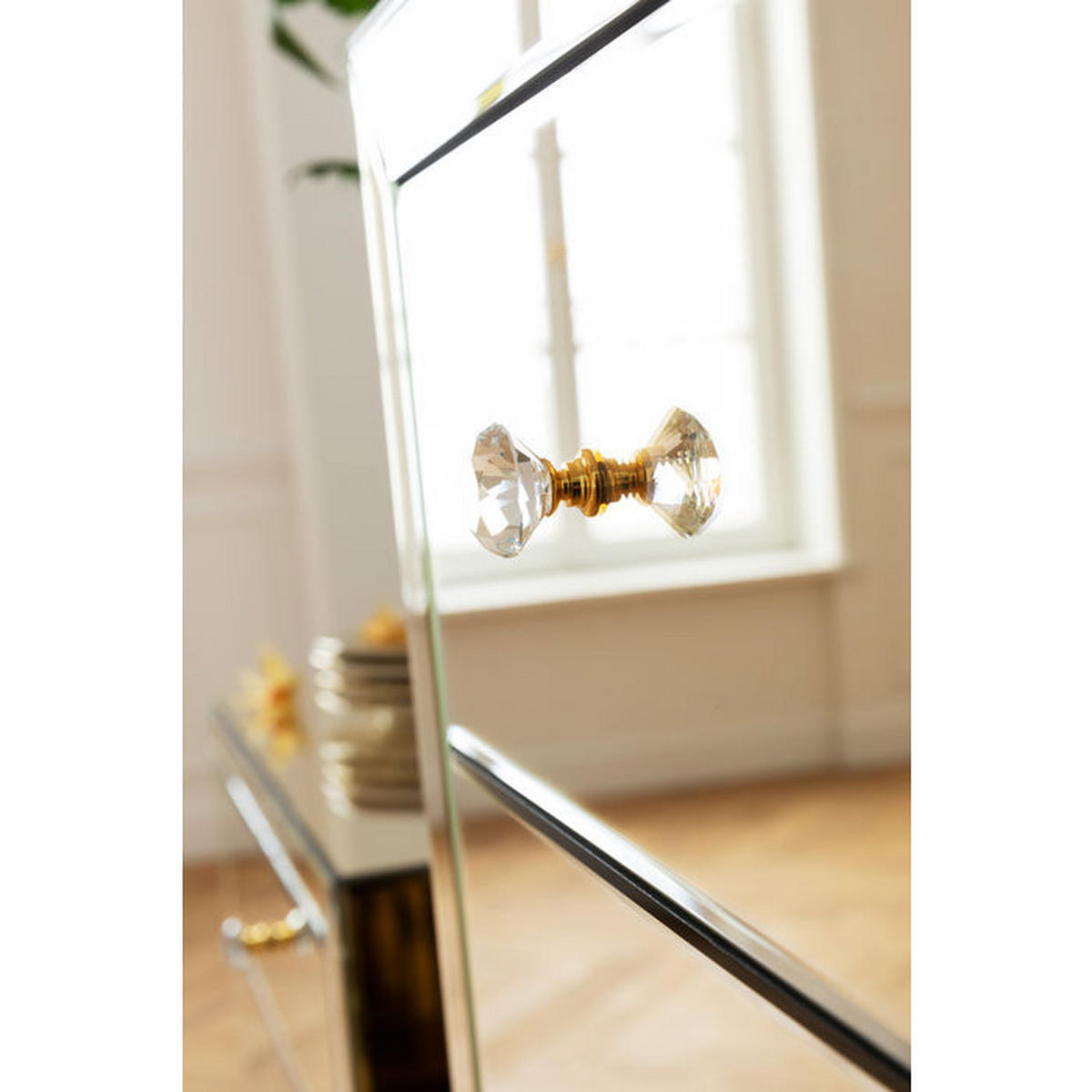 KOMMODE  in 49/110/41 cm  - Klar/Champagner, Design, Glas/Holzwerkstoff (49/110/41cm) - Kare-Design