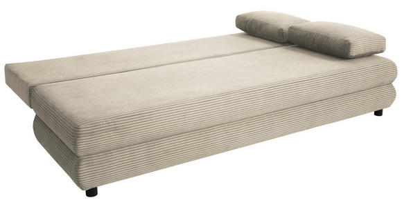 SCHLAFSOFA Taras  mit Stoffauswahl Cord Taupe  - Taupe/Schwarz, Design, Kunststoff/Textil (197/77/81cm) - Xora