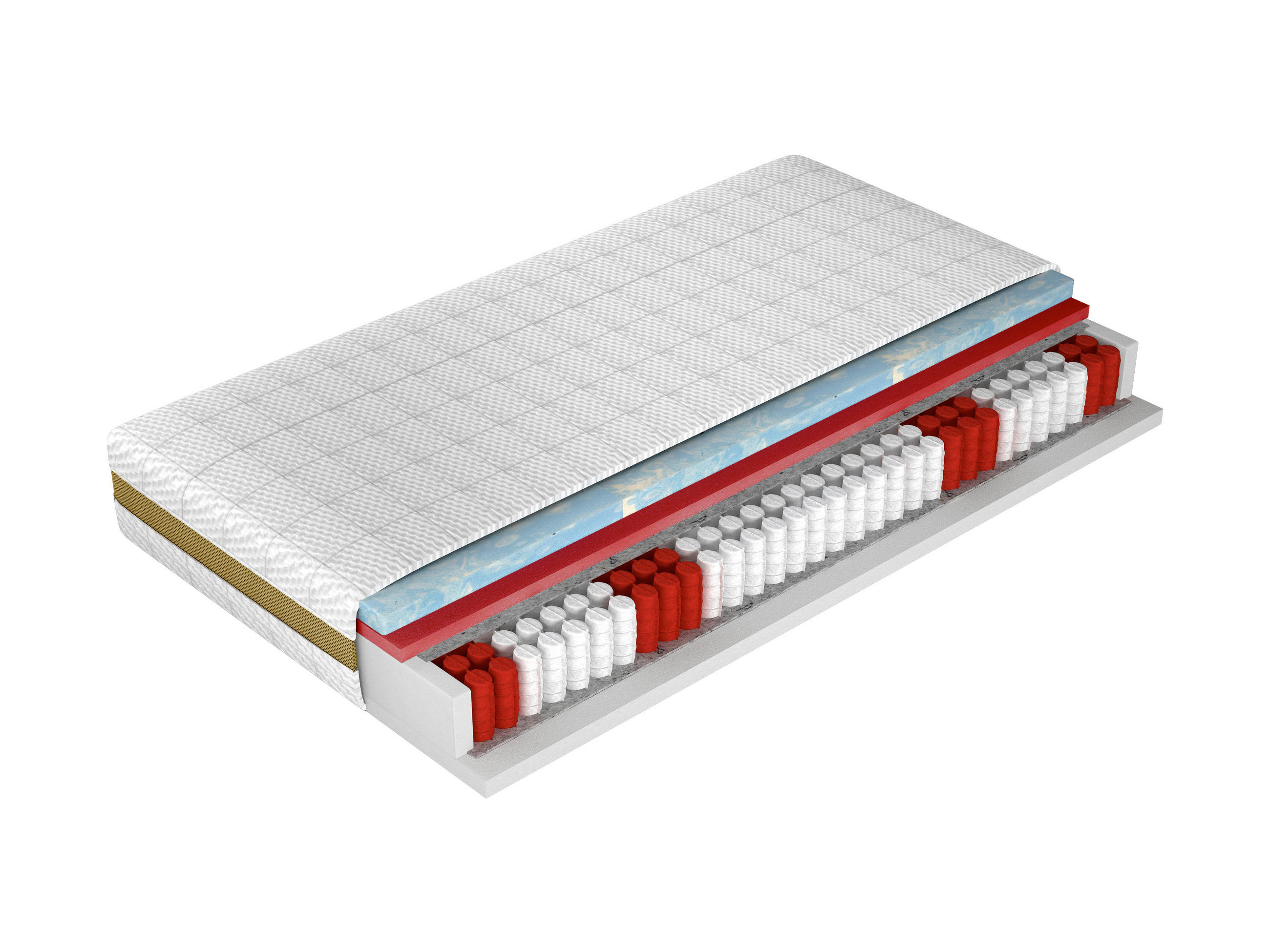 TASCHENFEDERKERNMATRATZE 160/200 cm Höhe ca. 26 cm  H2 = mittel  - Textil (160/200cm)