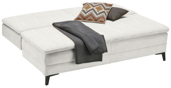 BOXSPRINGSOFA Webstoff Creme - Creme/Schwarz, Design, Textil/Metall (200/100/108cm) - Novel
