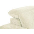 ECKSOFA Creme Chenille Kopfteilverstellung, Sitztiefenverstellung  - Creme/Schwarz, Design, Textil/Metall (307/243cm) - Xora