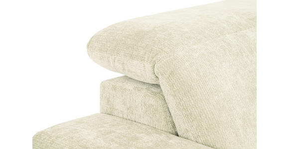 ECKSOFA Creme Chenille Kopfteilverstellung, Sitztiefenverstellung  - Creme/Schwarz, Design, Textil/Metall (307/243cm) - Xora