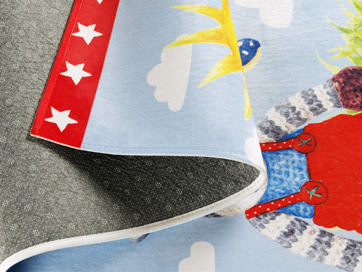 KINDERTEPPICH 100/160 cm Baby Glück  - Rot/Hellblau, Trend, Kunststoff/Textil (100/160cm)