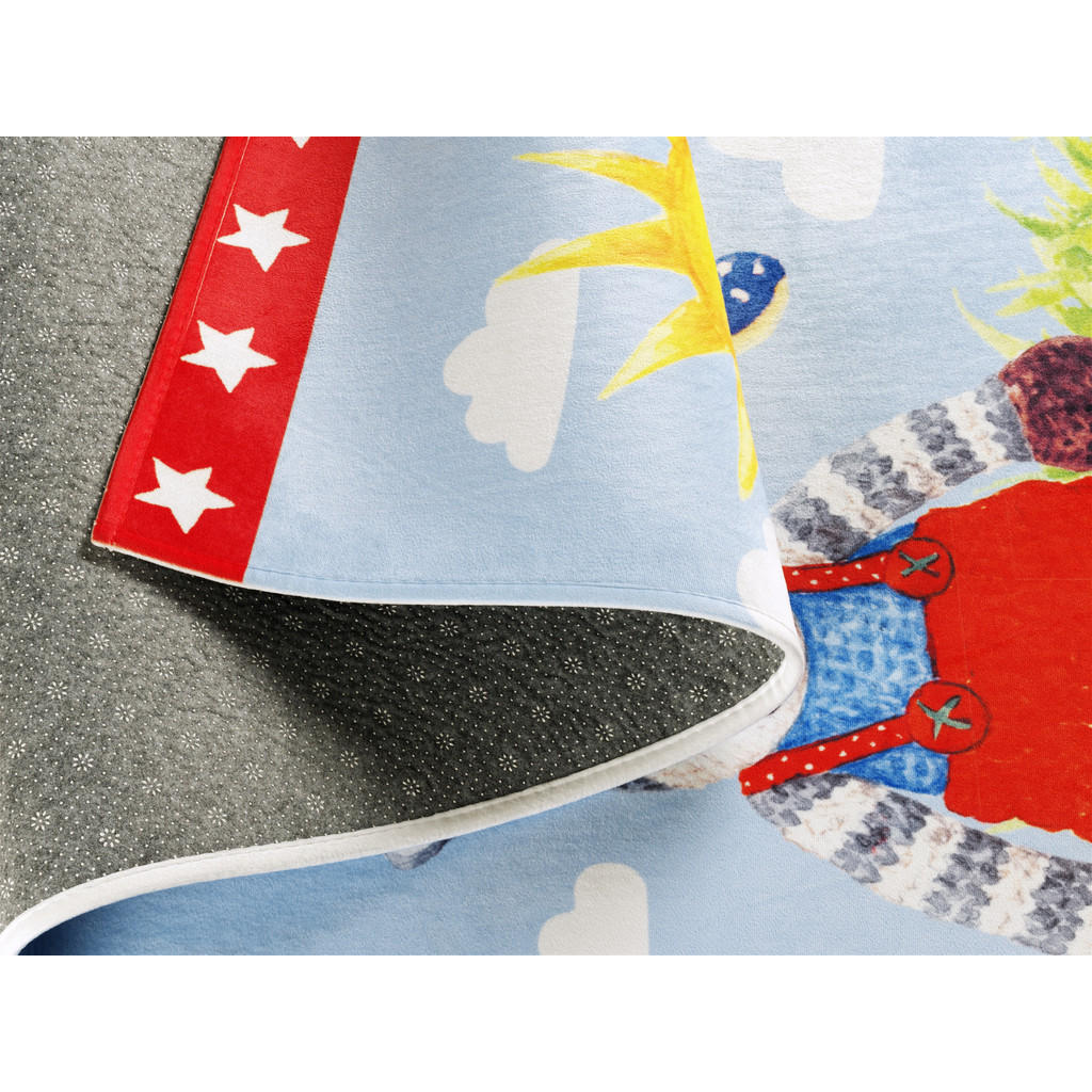 Thumbnail - Xxxl Kinderteppich Baby Glück, Rot, Hellblau, Grün, Textil, Esel, rechteckig, 100x160 cm, Oeko-Tex® Standard 100, für Fu...