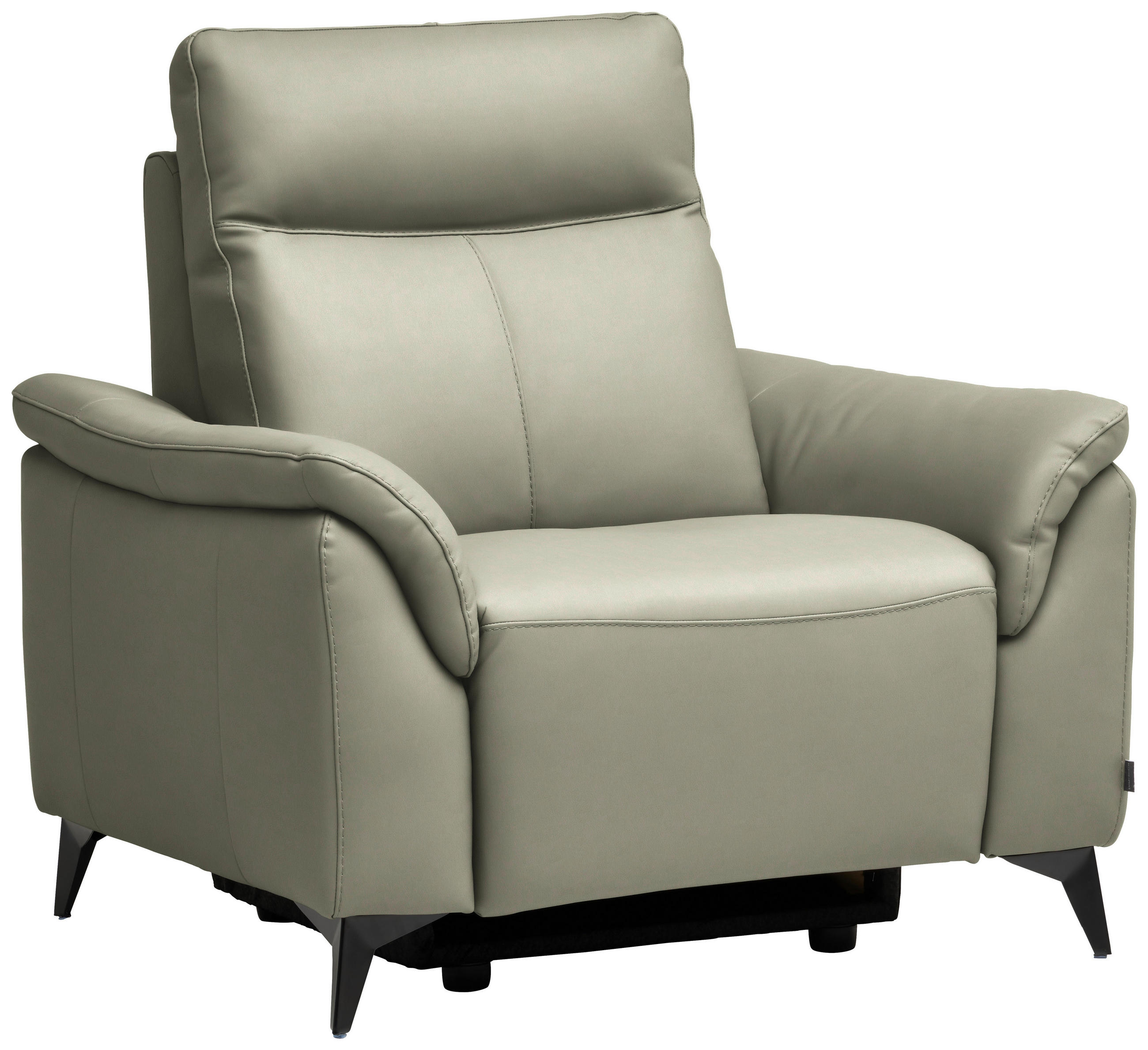 SESSEL in Echtleder Hellgrau  - Hellgrau/Schwarz, Design, Leder/Metall (107/105/98cm) - Belluti