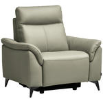 SESSEL in Echtleder Hellgrau  - Hellgrau/Schwarz, Design, Leder/Metall (107/105/98cm) - Belluti