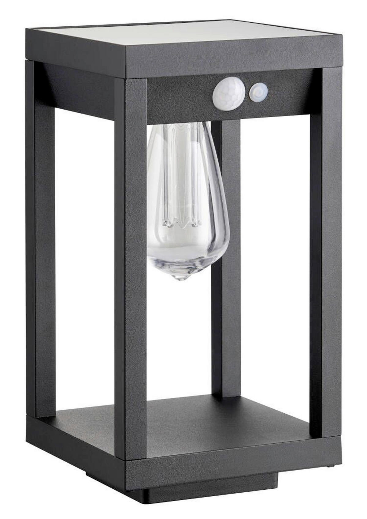 SOLARLEUCHTE 15/15/40 cm   - Transparent/Schwarz, Basics, Kunststoff/Metall (15/15/40cm) - Ambia Garden