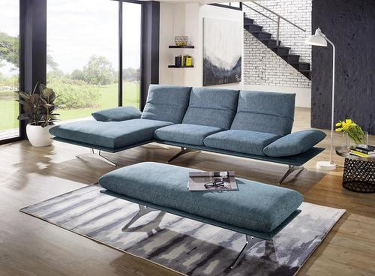 ECKSOFA Grün Flachgewebe  - Grün, Design, Textil/Metall (159/314cm) - Koinor