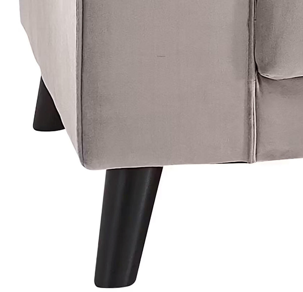 ECKSOFA in Samt, Velours Hellgrau  - Wengefarben/Hellgrau, Modern, Holz/Textil (291/85/201cm) - Trendmanufaktur