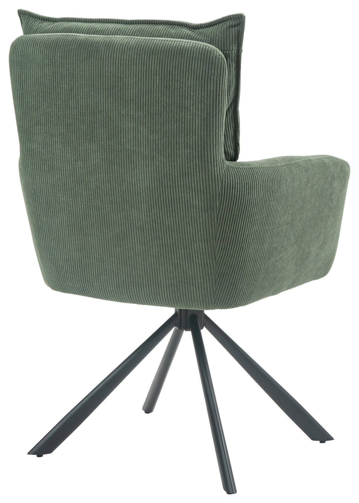 ARMLEHNSTUHL  in Eisen Cord  - Schwarz/Olivgrün, Design, Textil/Metall (60/95/67cm) - Novel