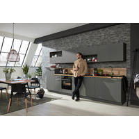 KÜCHENLEERBLOCK 360 cm   in Anthrazit, Eichefarben  - Edelstahlfarben/Eichefarben, Design, Holzwerkstoff/Metall (360cm) - Nolte Küchen