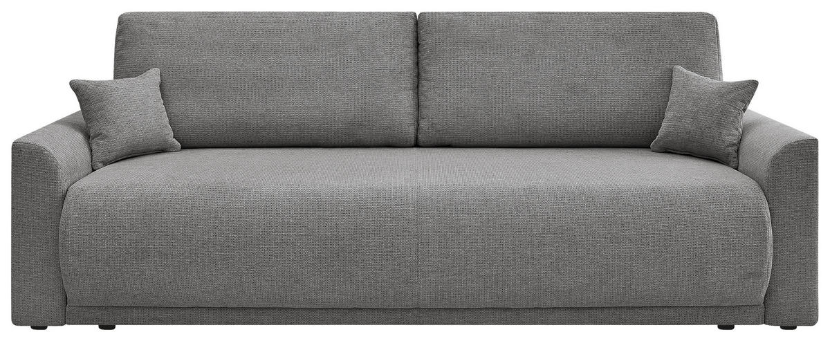 SCHLAFSOFA KIMMY Struktur Grau  inkl. Zierkissen, Rückenkissen, Bettkasten  - Schwarz/Grau, Design, Kunststoff/Textil (234/90/103cm) - P & B