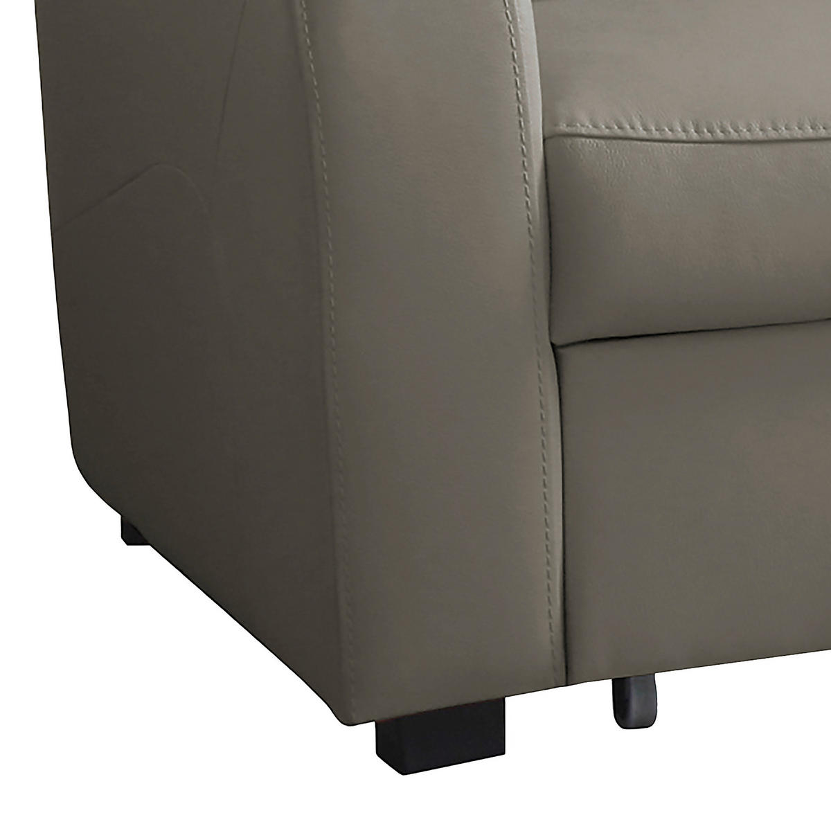 ECKSOFA in Lederlook Echtleder Schlammfarben  - Schlammfarben/Schwarz, Design, Leder/Kunststoff (227/168cm) - Livetastic