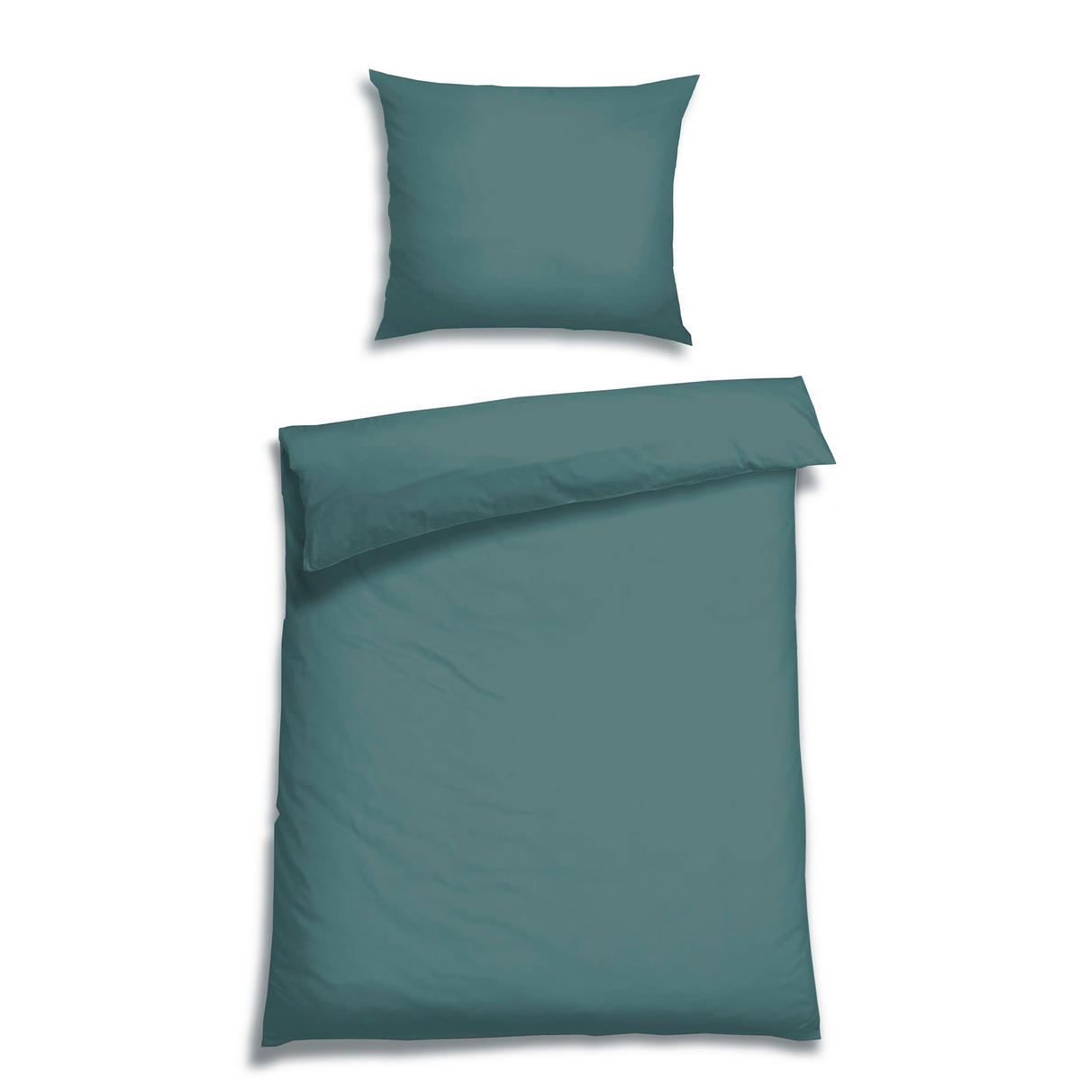 BETTWÄSCHE Satin 140/200 cm  - Jadegrün, Basics, Textil (140/200cm) - Florella