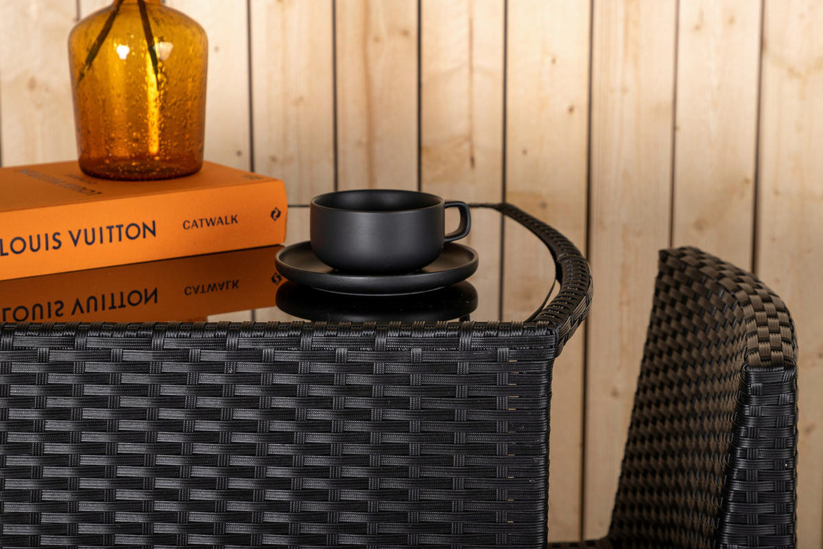 CAFÉSET metall, plast, textil  - grå/svart, Klassisk, metall/textil - Gardenson