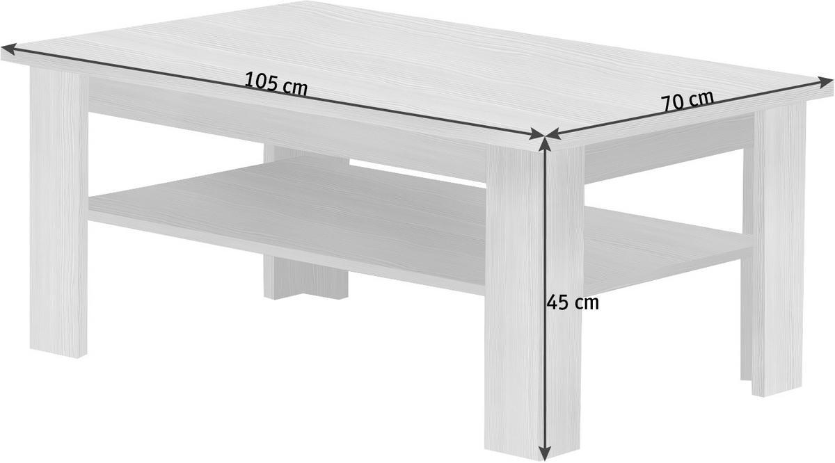 COUCHTISCH in Holzwerkstoff 105/70/45 cm  - Eichefarben, Basics, Holzwerkstoff (105/70/45cm) - Venda