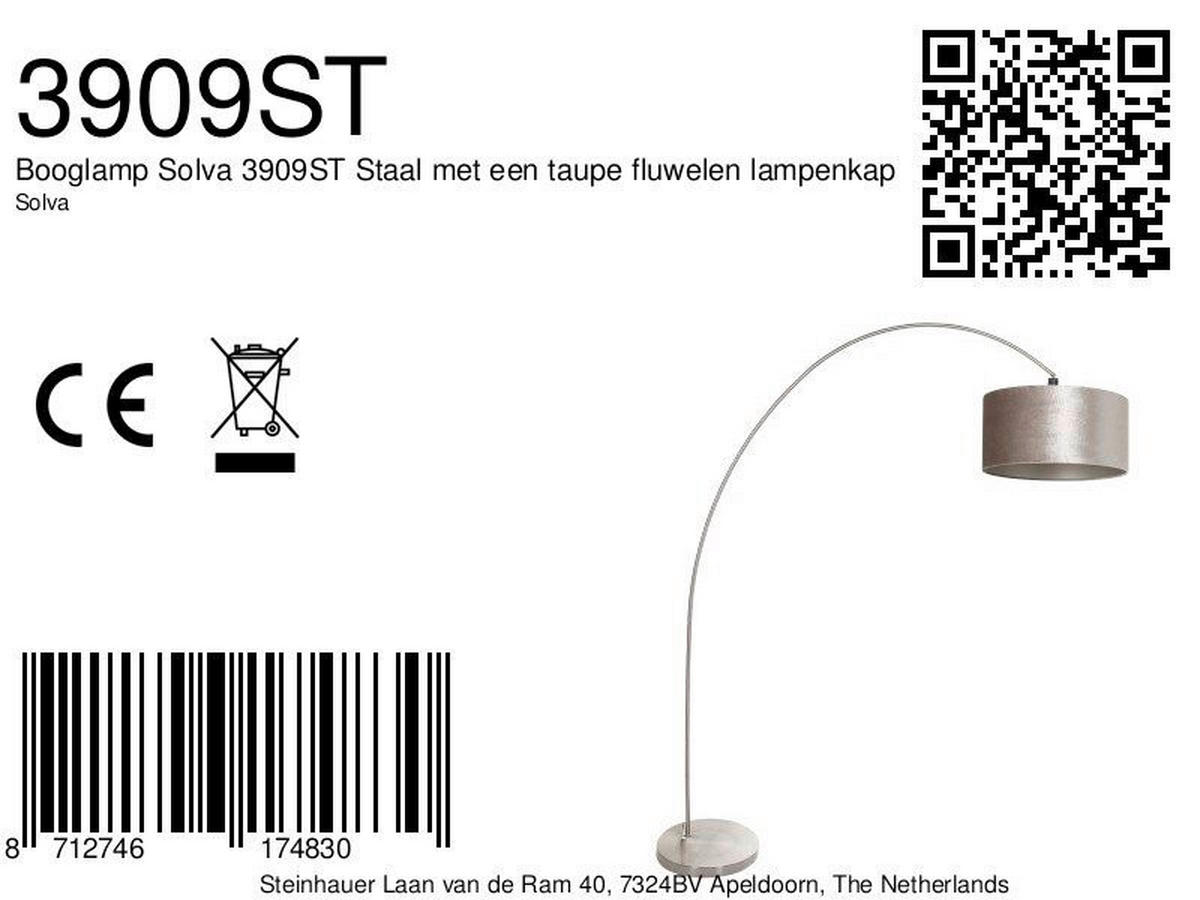 STEHLEUCHTE 40/185/172 cm  - Taupe/Silberfarben, Trend, Glas/Metall (40/185/172cm)