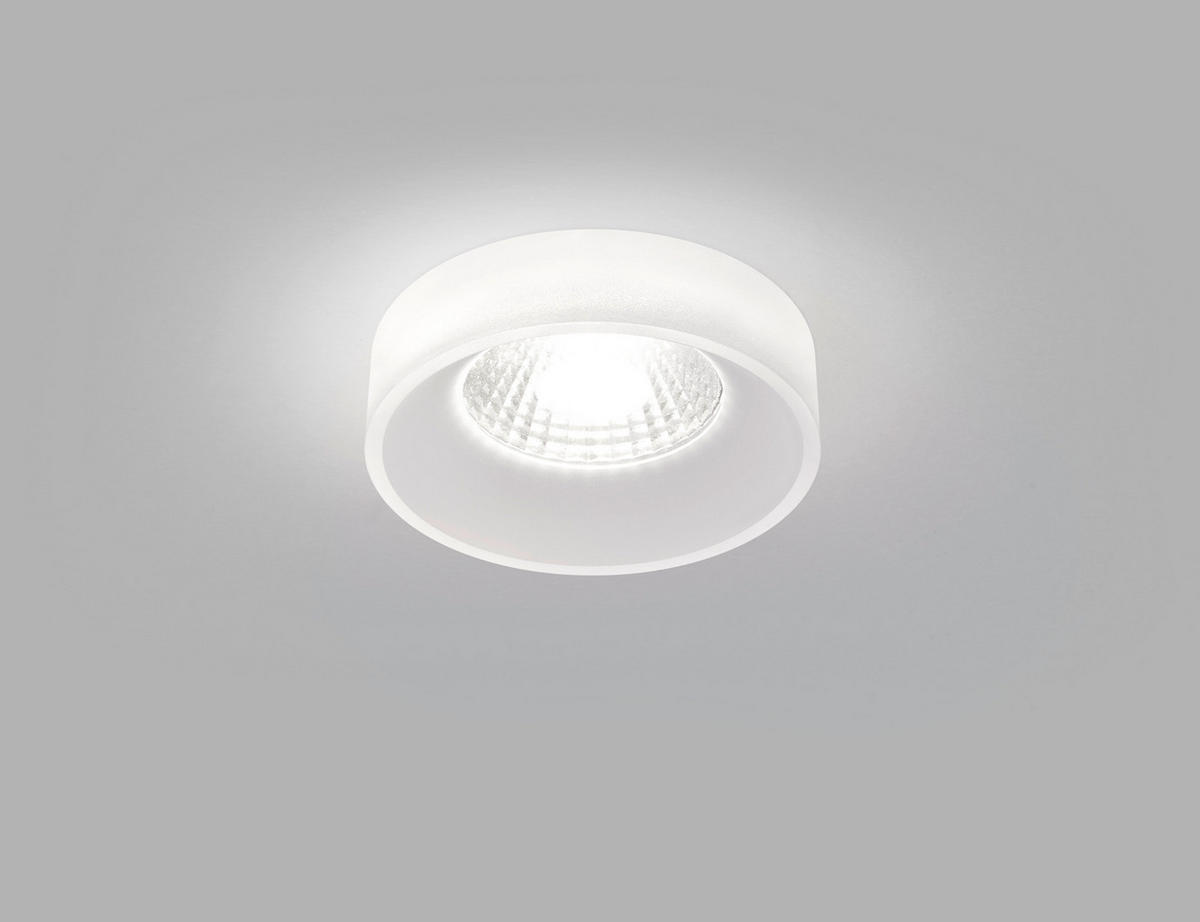 LED-BADEZIMMER-EINBAULEUCHTE Iva 8 / 7/2,5 / 4 cm  - Weiß, Design, Kunststoff/Metall (8 / 7/2,5 / 4cm) - Helestra