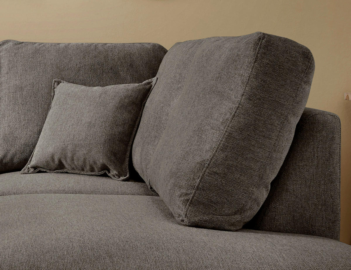 ECKSOFA in Struktur Braun  - Naturfarben/Braun, Konventionell, Holz/Textil (230/200cm) - P & B
