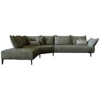 ECKSOFA Chenille, Flachgewebe Grün  - Schwarz/Grün, Modern, Textil/Metall (272/340cm) - W.Schillig
