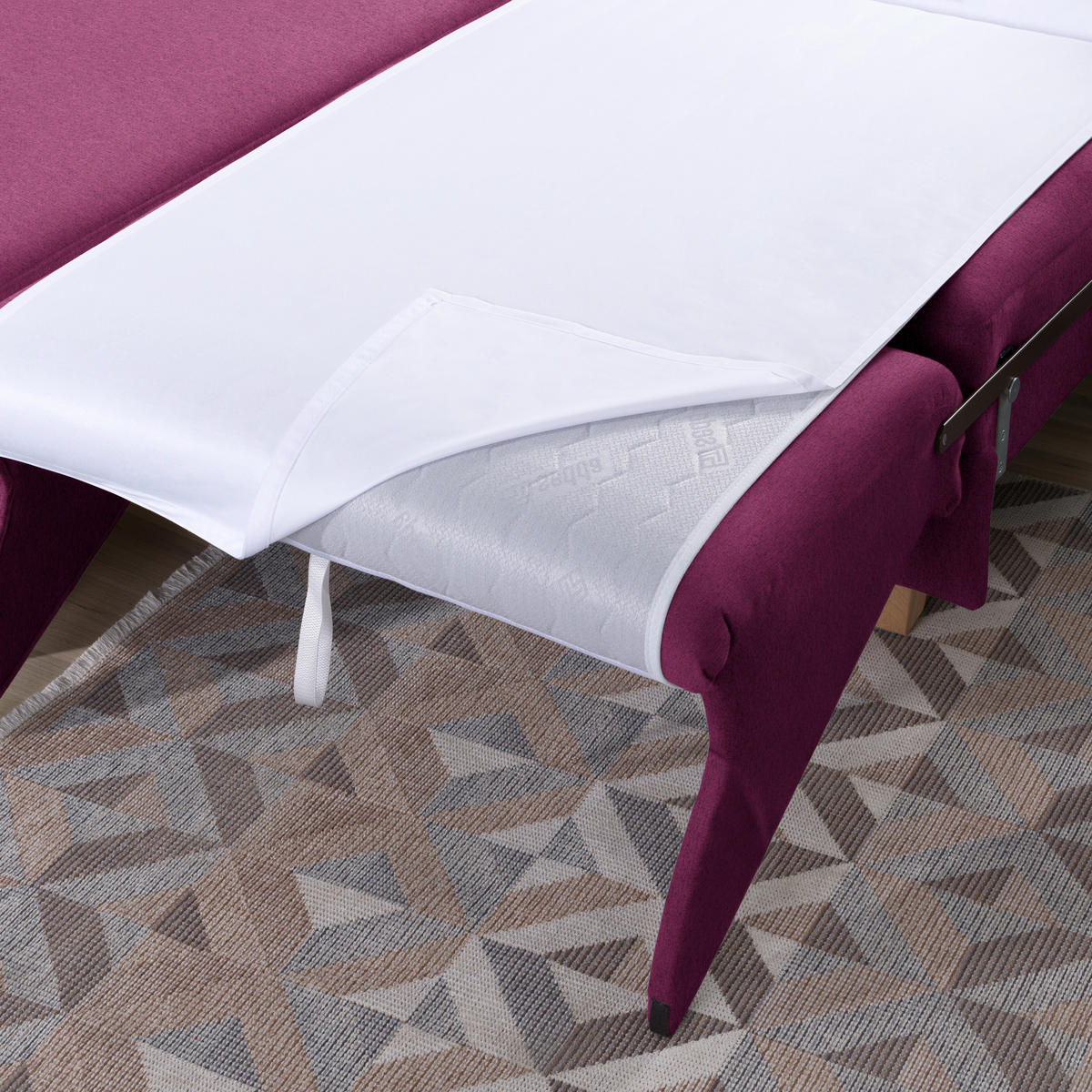 ECKSOFA in Flachgewebe Beere  203/261 cm  - Eichefarben/Beere, KONVENTIONELL, Holz/Textil (203/261cm) - Sedda
