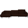 ECKSOFA in Echtleder Braun  165/313 cm  - Schwarz/Braun, Design, Leder/Metall (165/313cm) - Emilio Belluti