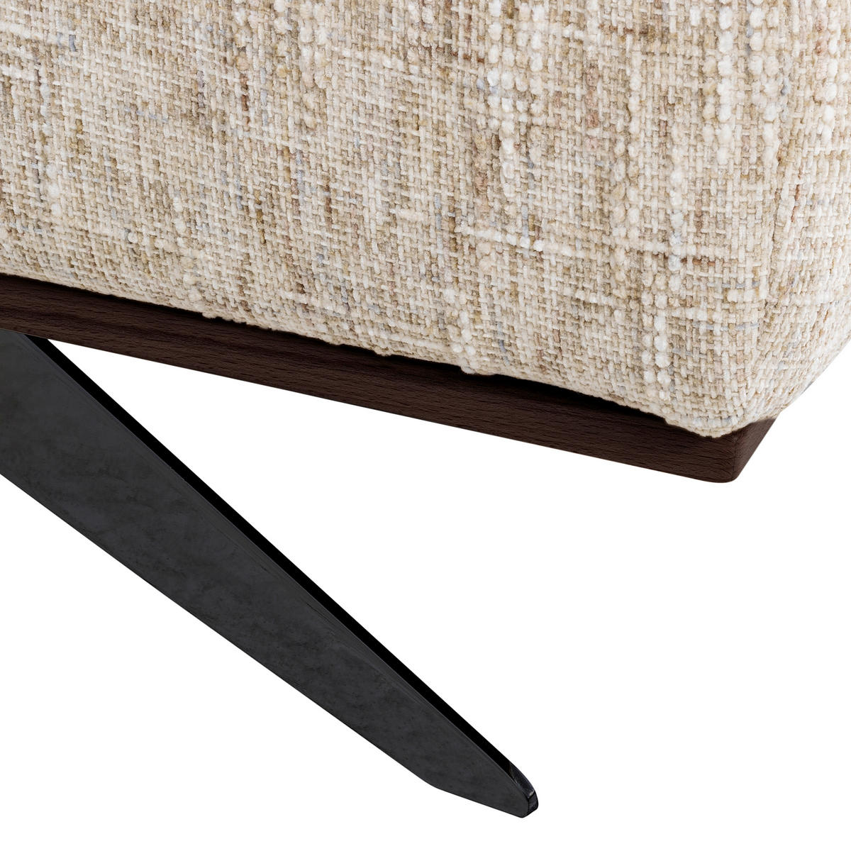ECKSOFA PORTLAND in Struktur Beige Kopfteilverstellung  187/295 cm  - Beige/Schwarz, Design, Holz/Textil (187/295cm) - Livetastic
