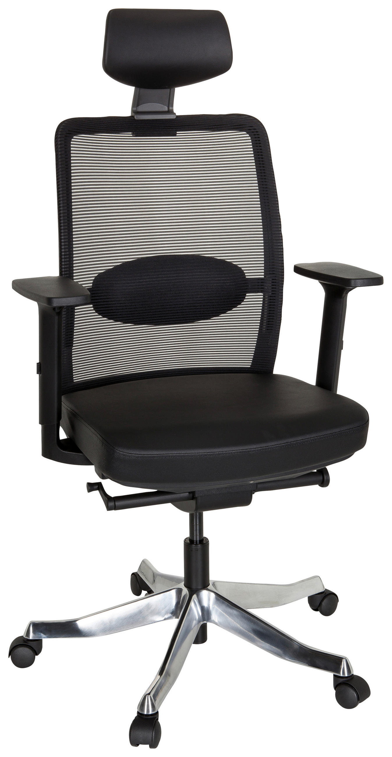 SNURRSTOL  i nätklädsel svart  - svart, Modern, metall/läder (68/138/60cm) - MID.YOU