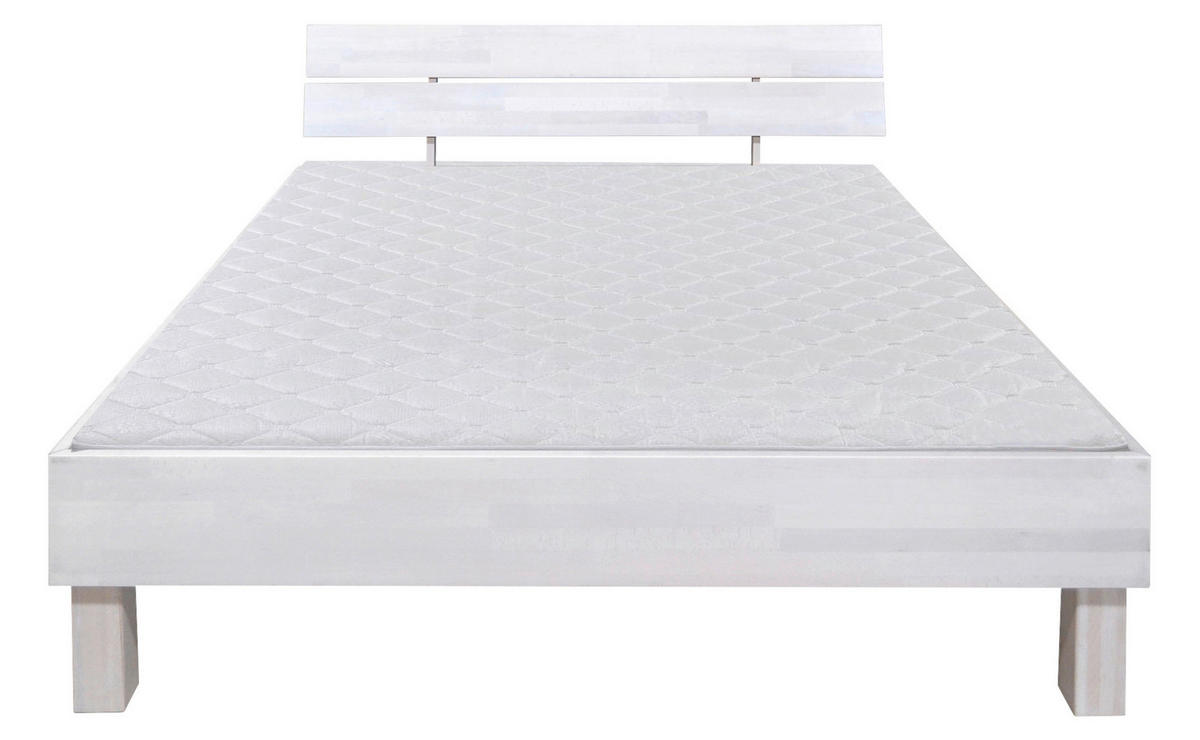 BETT 140/200 cm  in Weiss   - Weiss, Natur, Holz (140/200cm) - Carryhome