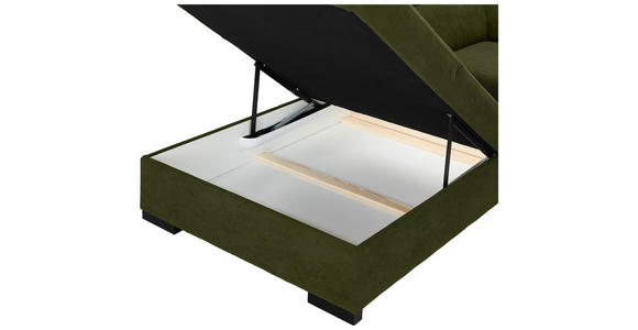 ECKSOFA  in Webstoff Dunkelgrün  - Dunkelgrün/Schwarz, KONVENTIONELL, Holz/Textil (244/283cm) - Carryhome