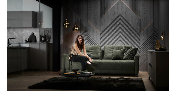 SCHLAFSOFA  in Flachgewebe Dunkelgrün  - Dunkelgrün/Schwarz, KONVENTIONELL, Textil/Metall (232/77/116cm) - Dieter Knoll