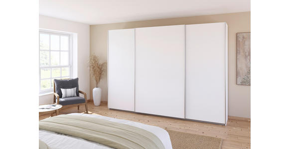 SCHWEBETÜRENSCHRANK  in Weiß  - Alufarben/Weiß, KONVENTIONELL, Holzwerkstoff/Metall (315/229/62cm) - Xora