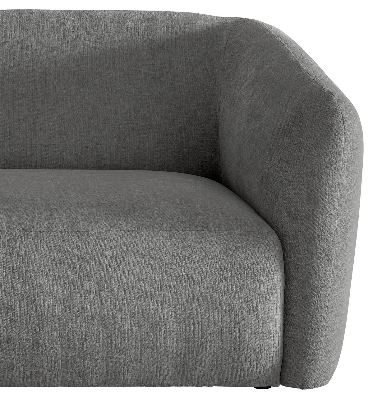 ECKSOFA in Mikrofaser Graubraun  - Graubraun/Schwarz, Modern, Kunststoff/Textil (107/238cm) - Livetastic
