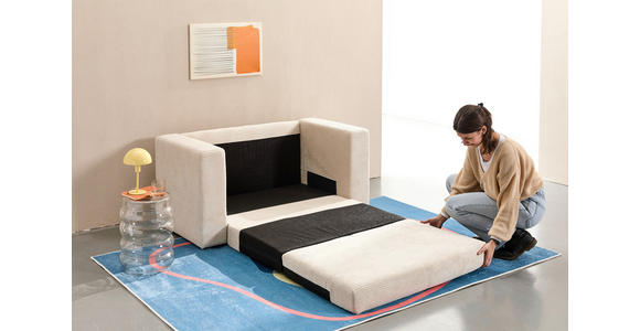 JUGEND- UND KINDERSOFA  in Cord Beige  - Türkis/Beige, KONVENTIONELL, Textil (136/78/72cm) - Xora