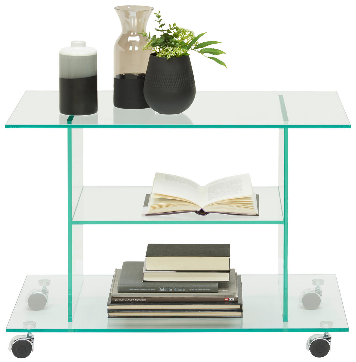 TV-RACK Glas Klar  - Chromfarben/Klar, Design, Glas (80/58/45cm) - Xora