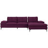 ECKSOFA in Webstoff Violett  - Violett/Schwarz, Design, Textil/Metall (301/179cm) - Chilliano