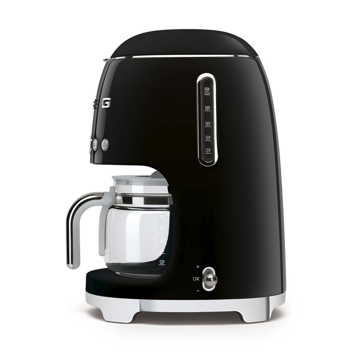 FILTERKAFFEEMASCHINE  - Schwarz, Basics, Glas/Metall (24,5/36,1/25,6cm) - SMEG