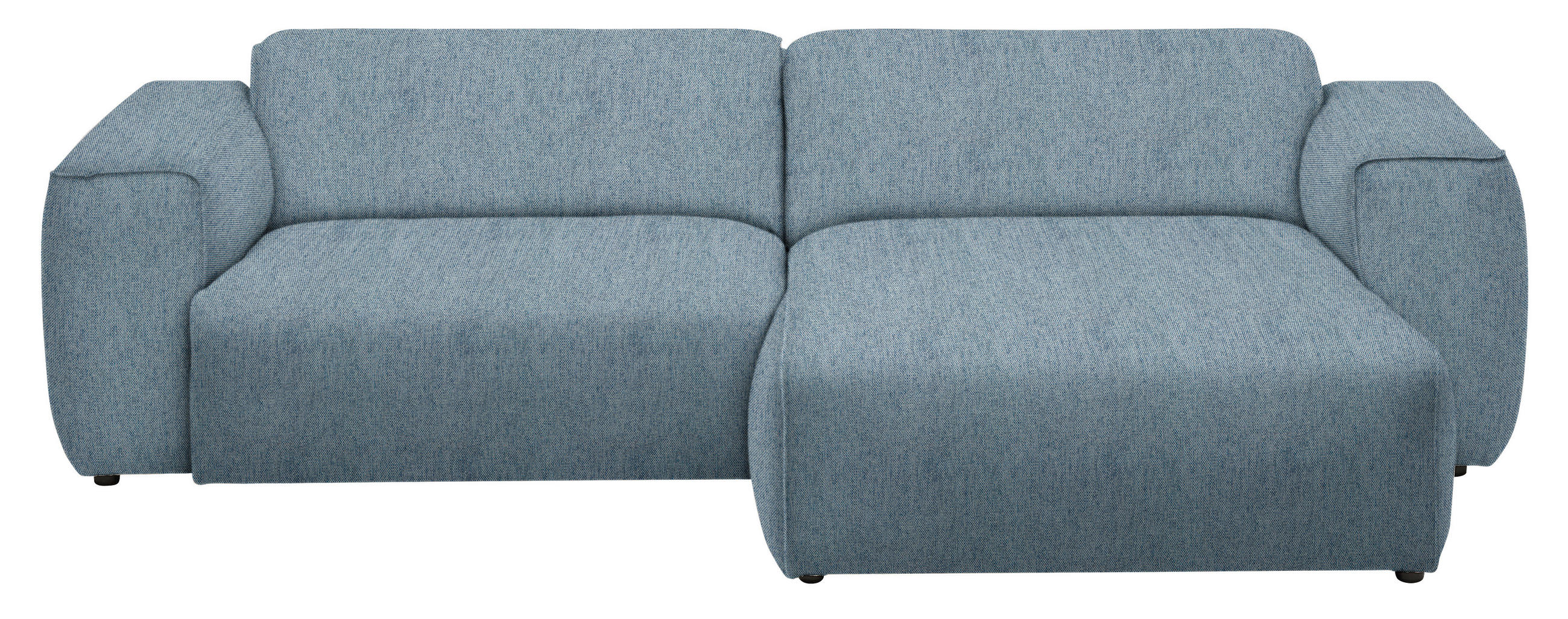 ECKSOFA in Webstoff Blau  265/171 cm  - Blau/Schwarz, Design, Kunststoff/Textil (265/171cm) - home24