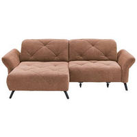 ECKSOFA in Webstoff Kupferfarben  - Schwarz/Kupferfarben, Design, Textil/Metall (173/244cm) - Moderano