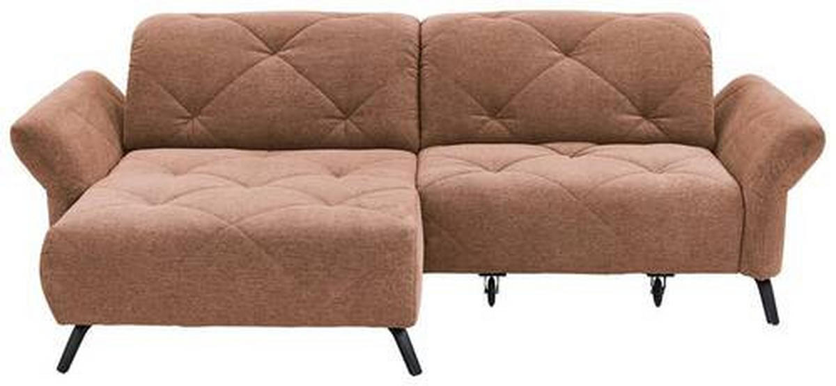 ECKSOFA in Webstoff Kupferfarben  - Schwarz/Kupferfarben, Design, Textil/Metall (173/244cm) - Moderano