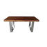 COUCHTISCH Sheesham massiv rechteckig Edelstahlfarben, Sheeshamfarben - Edelstahlfarben/Sheeshamfarben, Design, Holz/Metall (110/60/43cm) - Carryhome