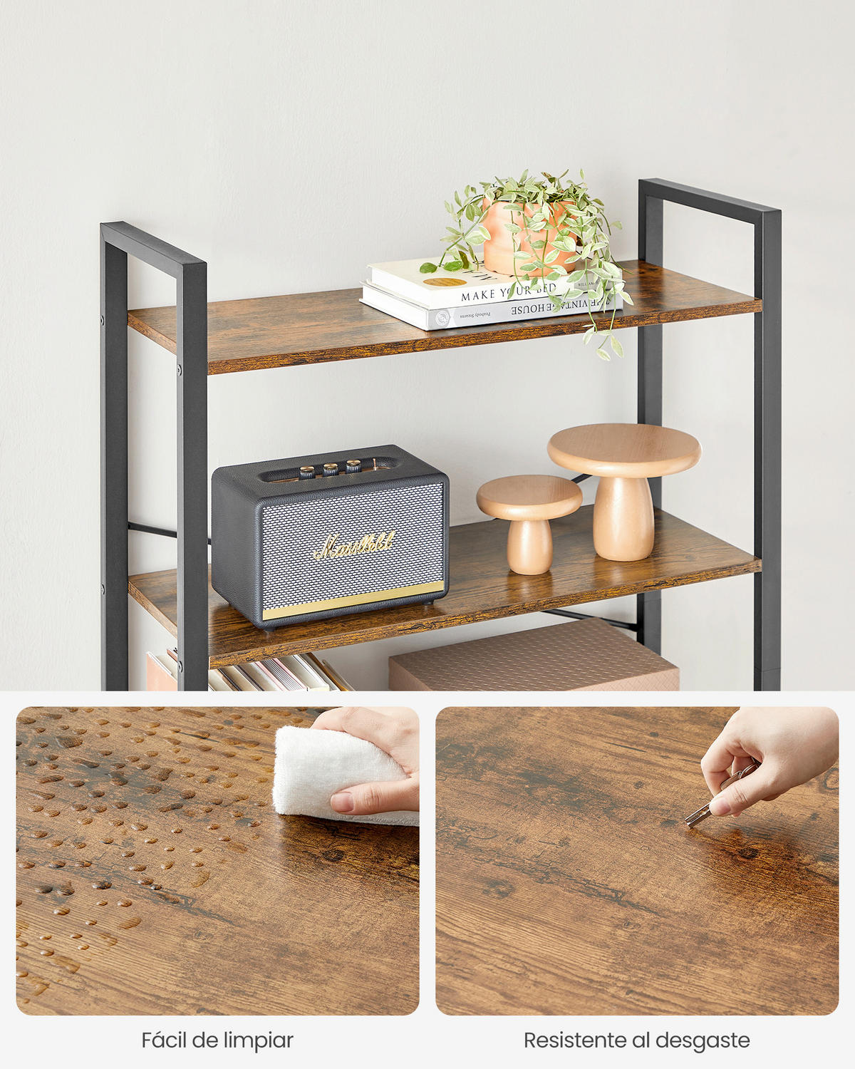 REGAL Braun, Schwarz  - Schwarz/Braun, Basics, Holzwerkstoff/Metall (80/186/30cm) - Boxxx