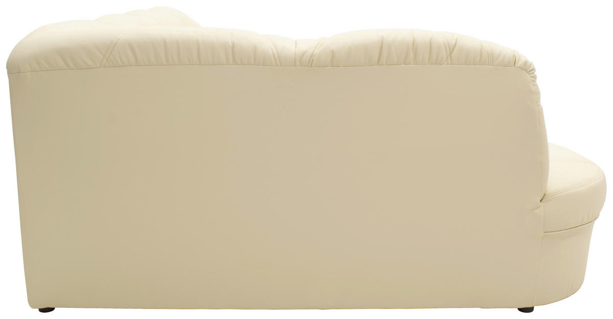 ECKSOFA Beige Lederlook  - Beige/Schwarz, KONVENTIONELL, Kunststoff/Textil (180/243cm) - MID.YOU